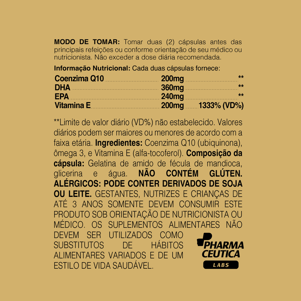 COQ10 + ÔMEGA 3 + VIT. E 1000MG 60 SOFTGELS - DR. BOTÂNICO