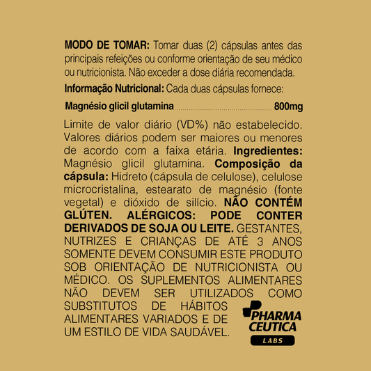 MAGNÉSIO GLICIL GLUTAMINA 800MG 60 CAPS - DR. BOTÂNICO