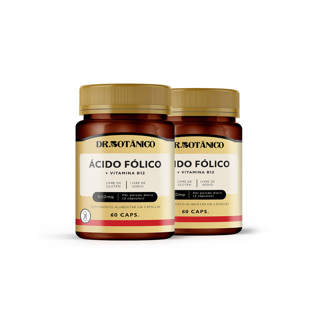 KIT 2 UN ACIDO FOLICO + B12 500MG 60CAPSULA - DR. BOTANICO