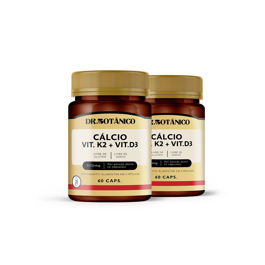 KIT UN 2 CALCIO + VIT K2 + VIT D3 500MG 60 CAPSULA - DR. BOTANICO