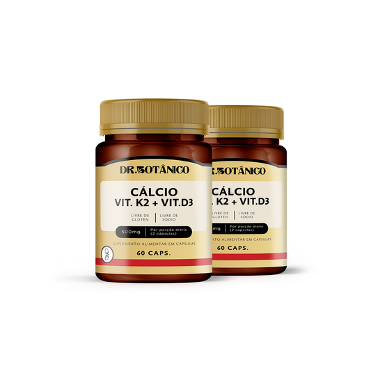 KIT UN 2 CALCIO + VIT K2 + VIT D3 500MG 60 CAPSULA - DR. BOTANICO