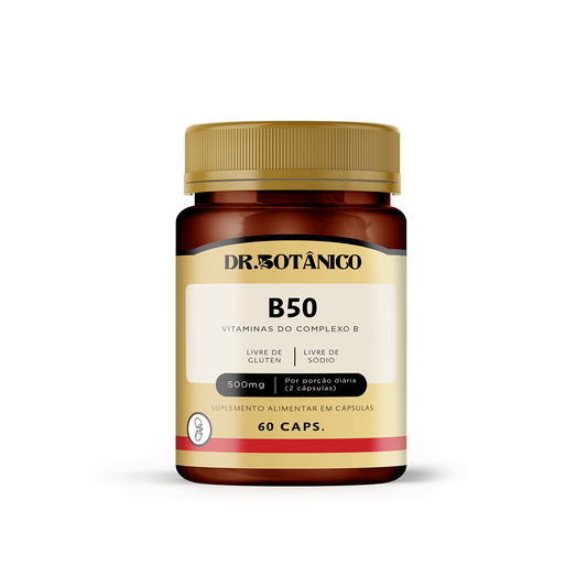 B50 (VITAMINAS DO COMPLEXO B) 500MG 60CAPS - DR. BOTÂNICO