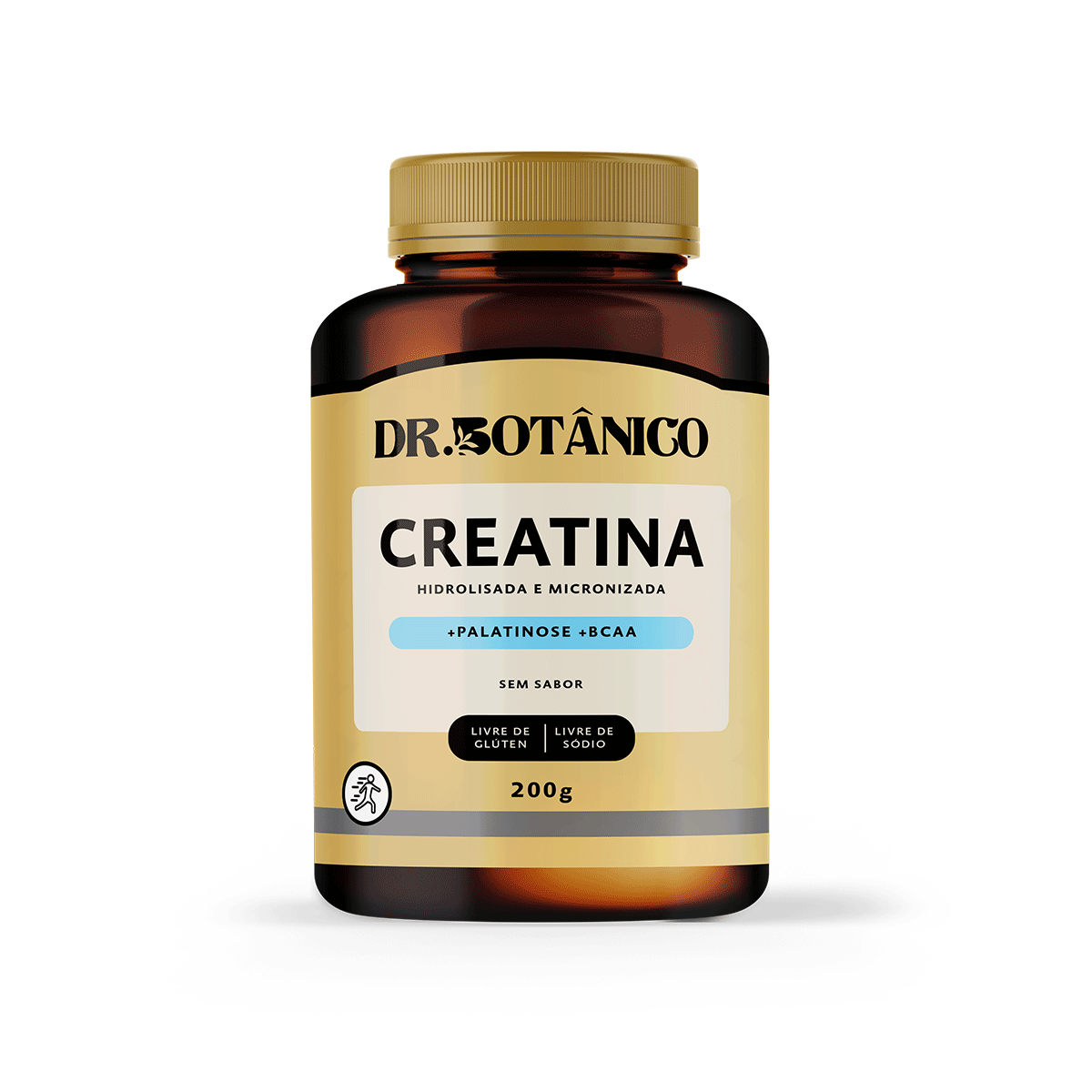 CREATINA HIDROLISADA E MICRONIZADA + PALATINOSE + LEUCINA + BCAA  200G DR. BOTÂNICO