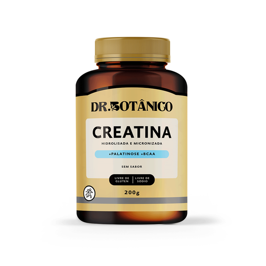 CREATINA HIDROLISADA E MICRONIZADA + PALATINOSE + LEUCINA + BCAA  200G DR. BOTÂNICO