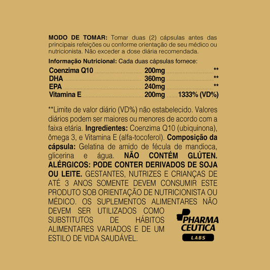 COQ10 + ÔMEGA 3 + VIT. E 1000MG 60 SOFTGELS - DR. BOTÂNICO