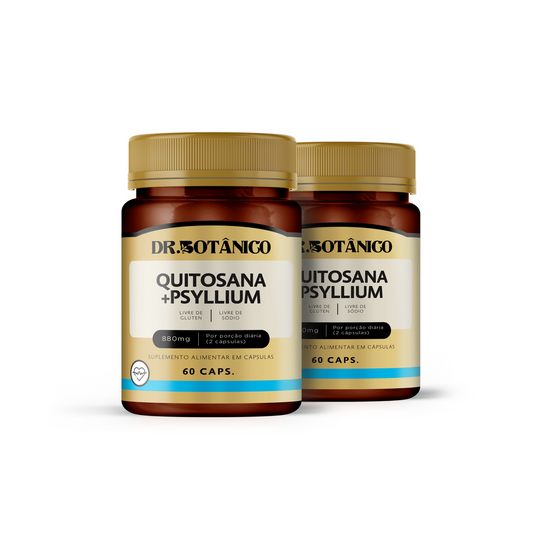 KIT 2 UN QUITOSANA + PSYLLIUM 880MG 60 CAPSULA - DR. BOTANICO