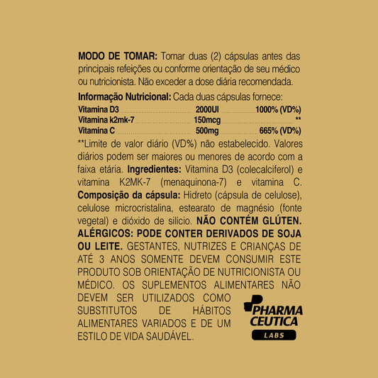 MEGA D3 + VIT. K2 MK7 500MG 60 CAPS - DR. BOTÂNICO