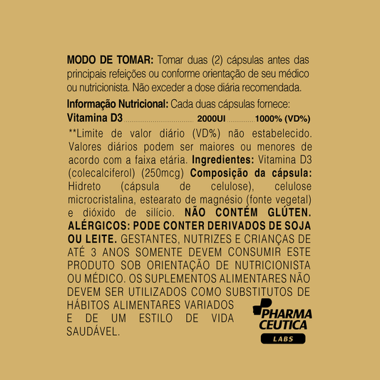 VITAMINA D3 2000MG 60 CAPS - DR. BOTÂNICO