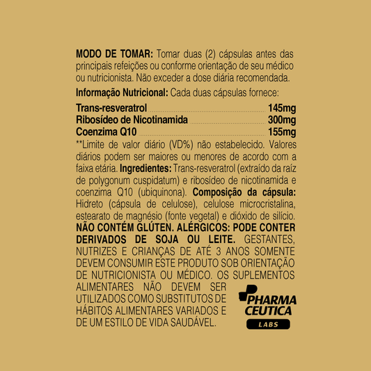 NAD+ TRANS-RESVERATROL 1000MG 60 CAPS - DR. BOTÂNICO