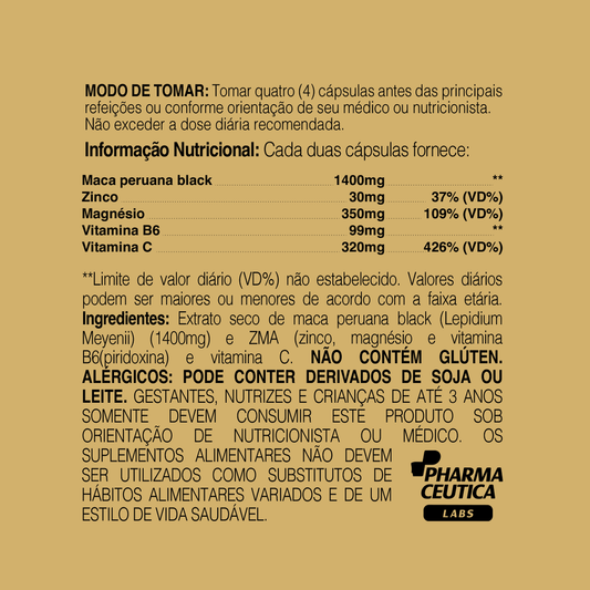 MACA BLACK EXTREME (MACA + ZMA) 2200MG 300CAPS DR. BOTÂNICO