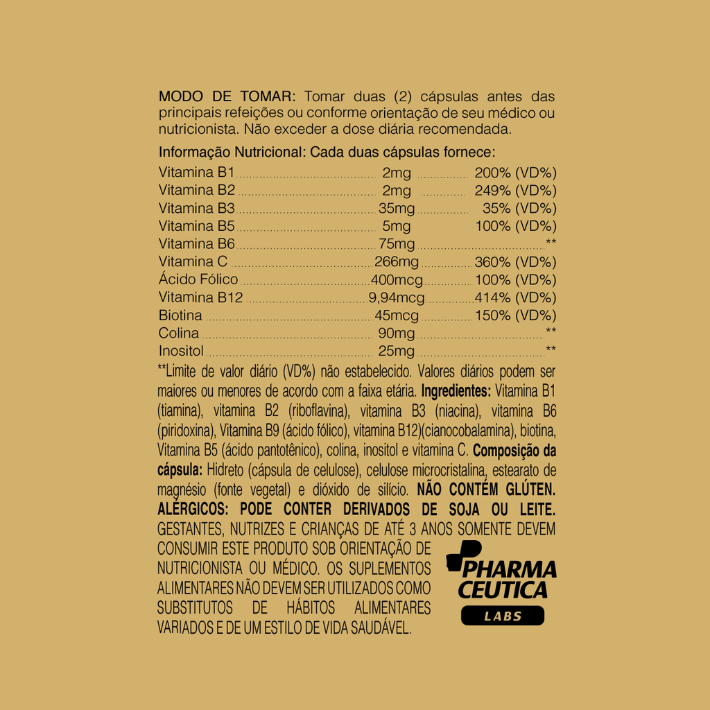 B50 (VITAMINAS DO COMPLEXO B) 500MG 60CAPS - DR. BOTÂNICO