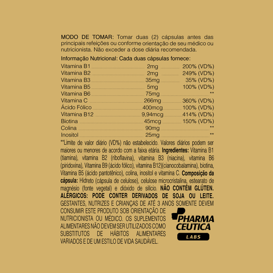 B50 (VITAMINAS DO COMPLEXO B) 500MG 60CAPS - DR. BOTÂNICO