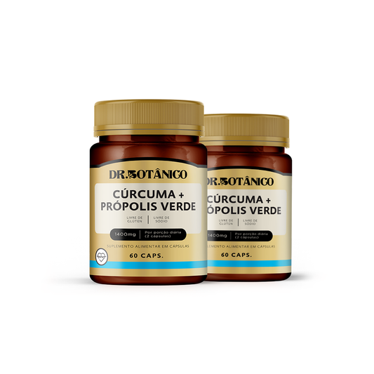 KIT 2 UN CURCUMA + PROPOLIS VERDE 1400MG 60 CAPSULA - DR. BOTANICO