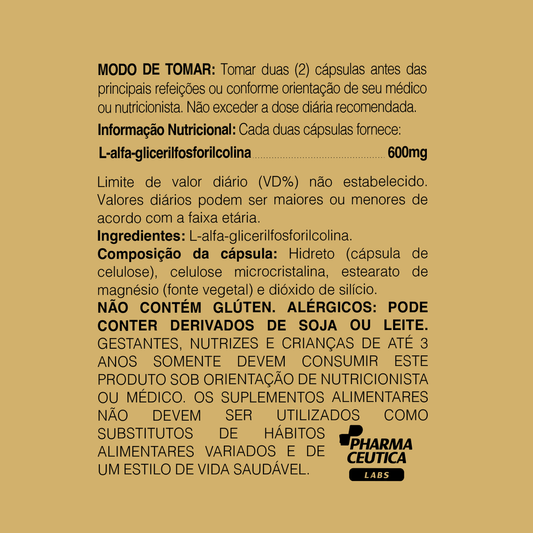 ALPHA GPC 600MG 60 CÁPSULAS DR. BOTÂNICO