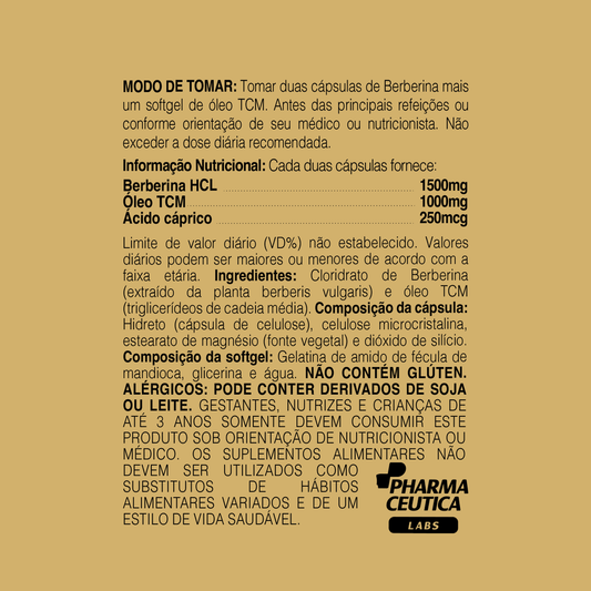BERBERINA DUO 2500MG 60 CAPS 30 SOFT - DR. BOTÂNICO