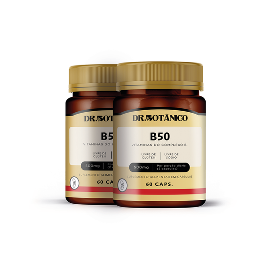 KIT 2 B50 (VITAMINAS DO COMPLEXO B) 500MG 60CAPSULAS - DR. BOTANICO