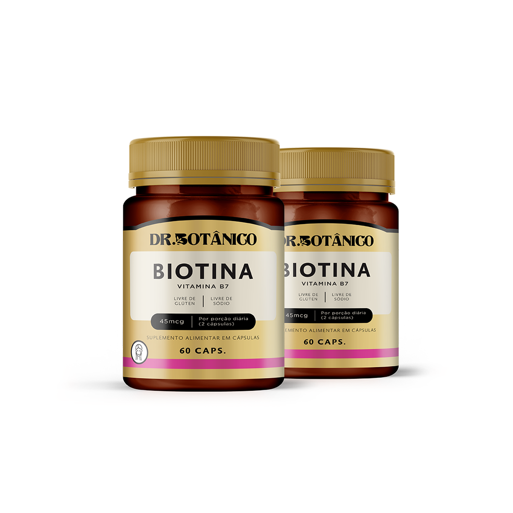 KIT 2 UN BIOTINA (VITAMINA B7) 45MCG 60 CAPSULAS - DR. BOTANICO