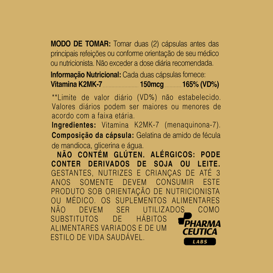 VITAMINA K2 MK-7 300MG 60CAPS - DR. BOTÂNICO