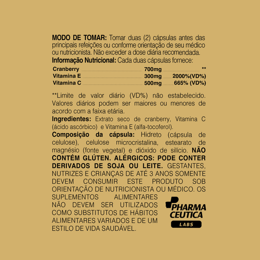 KIT 2 UN CRANBERRY 1500MG 60 CAPSULAS - DR. BOTÂNICO