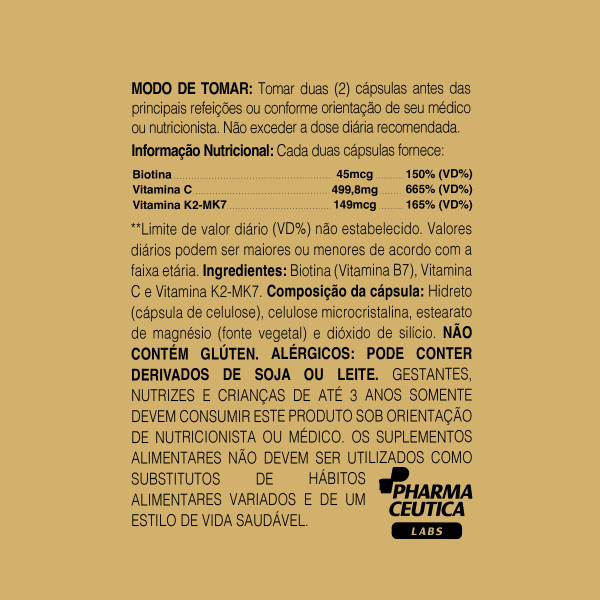 BIOTIN + VITAMINA K2 MK7 500MG 60 CAPS - DR. BOTÂNICO - Image 2