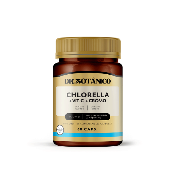 CHLORELLA + VIT. C+ CROMO 900MG 60CAPS - DR. BOTÂNICO