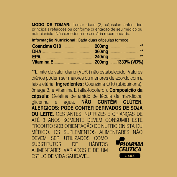 COQ10 + ÔMEGA 3 + VIT. E 1000MG 60 SOFTGELS - DR. BOTÂNICO - Image 2