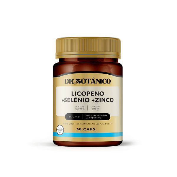 LICOPENO  + SELÊNIO + ZINCO 500MG 60CAPS - DR. BOTÂNICO